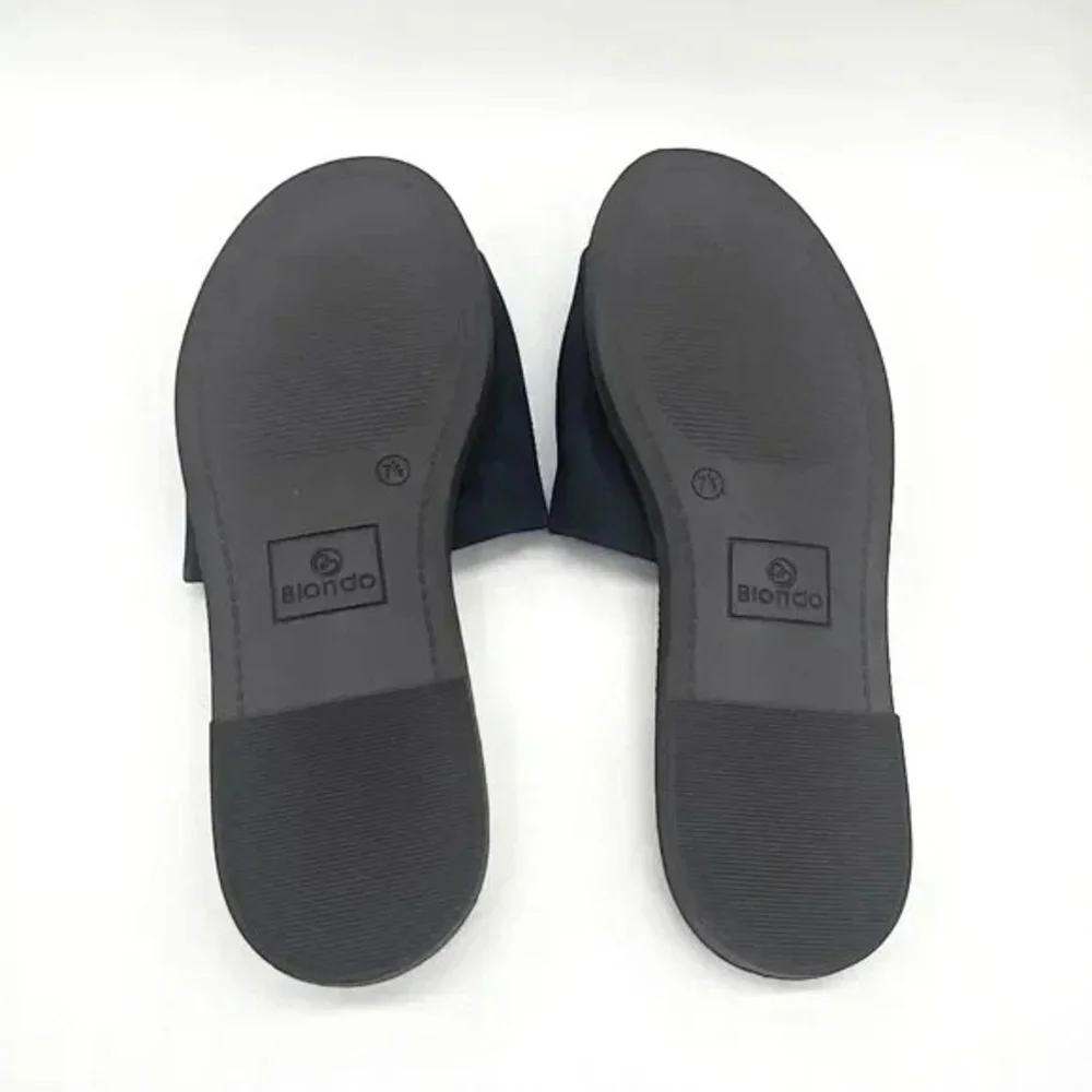Blondo Emilia Black Leather Slide Sandals 7.5